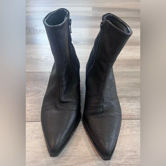 Jigsaw Chelsea Leather/Suede Pointy Black Boots - Picture 1 of 7